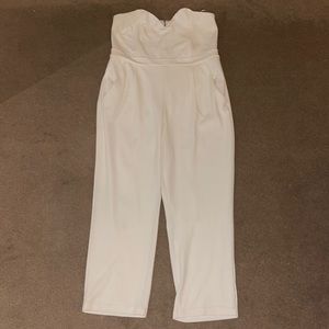White Strapless Jumpsuit